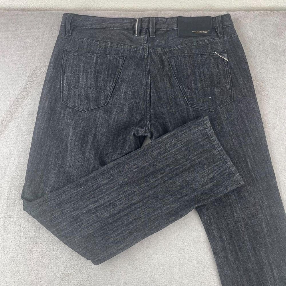 Cult Of Individuality Rebel Straight‎ Jeans Men 38x34 Black Button Fly Grunge